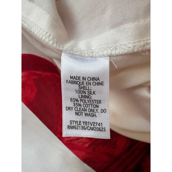 Twee Y2K Vintage Guess Jeans Red & White Silk Floral Fit & Flare Dress Size 5 - Picture 5 of 6